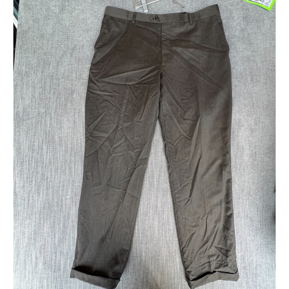 Jos. A. Bank Executive Dress Pants Mens 40R Brown Tailored Fit Formal Cuff Ankle